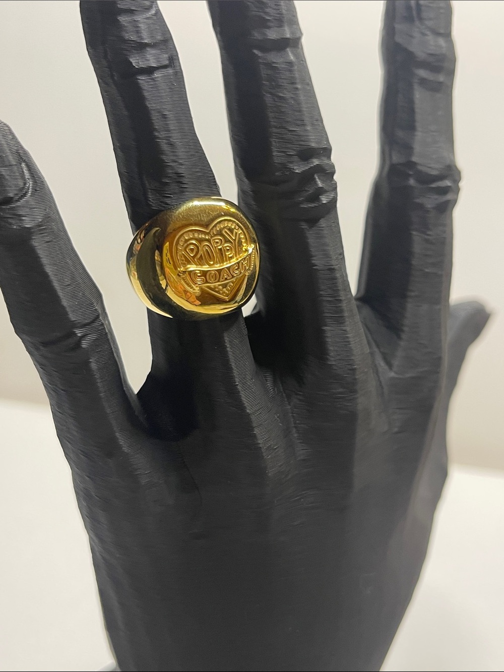 Coach Poppy Gold-Tone Signet Ring